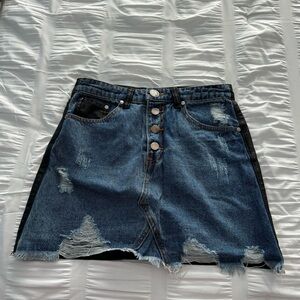 Half Jean Half Leather High waisted Mystique Boutique Skirt